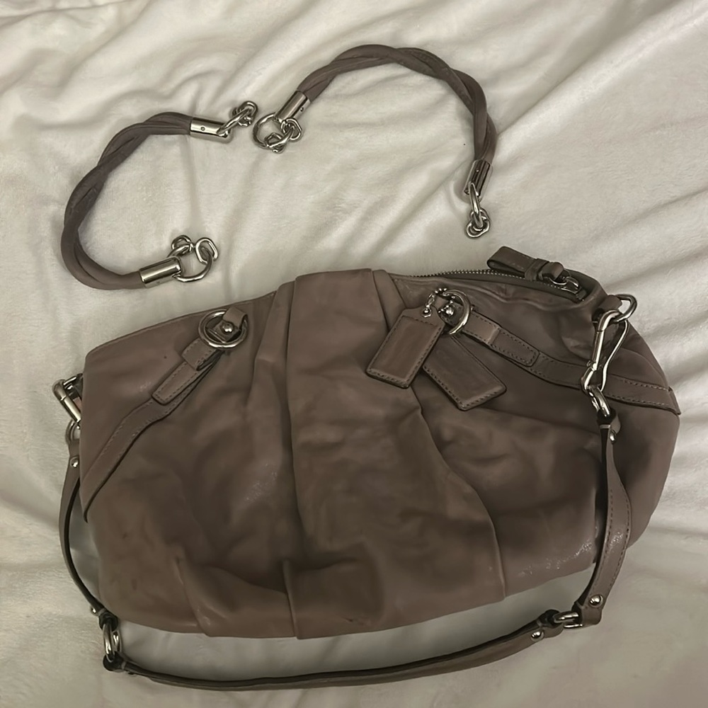 Coach Madison Pleated leather Sophia gray